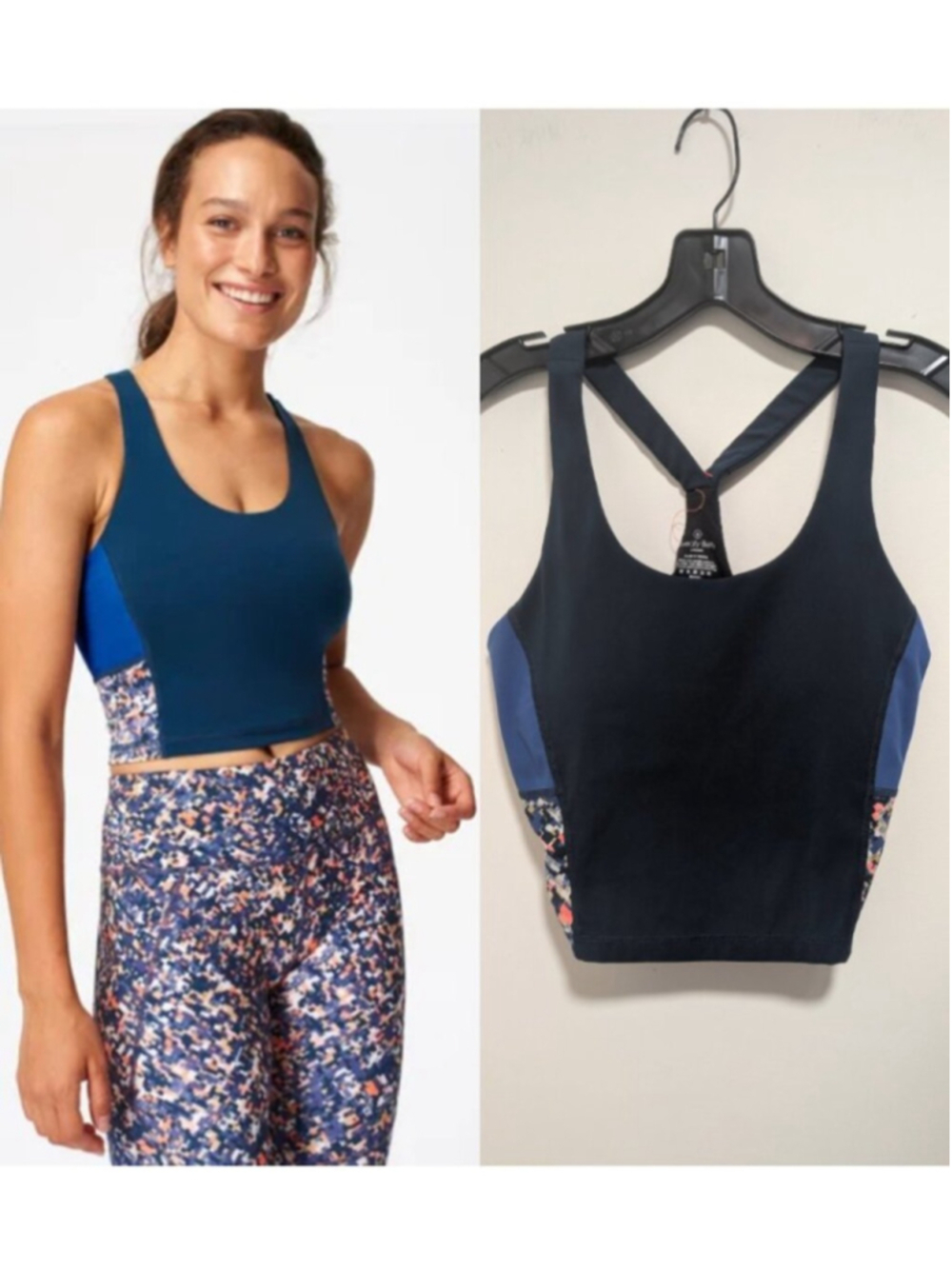 Sweaty Betty | Power Racerback Crop Tank In Navy Blue
